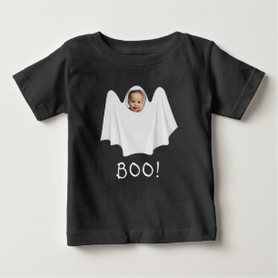 Camiseta Para Bebê Foto personalizada fantasma boo assustador Feliz D