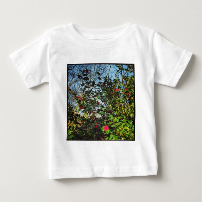 Camiseta Para Bebê Foto Quadrada - Magnolia Bush 01 (Frente)