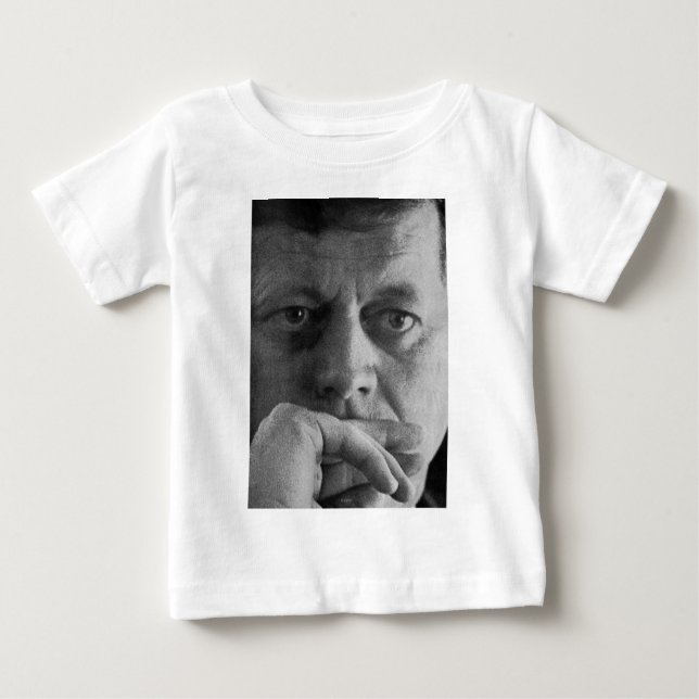 Camiseta Para Bebê Fotografia de John F. Kennedy (Frente)