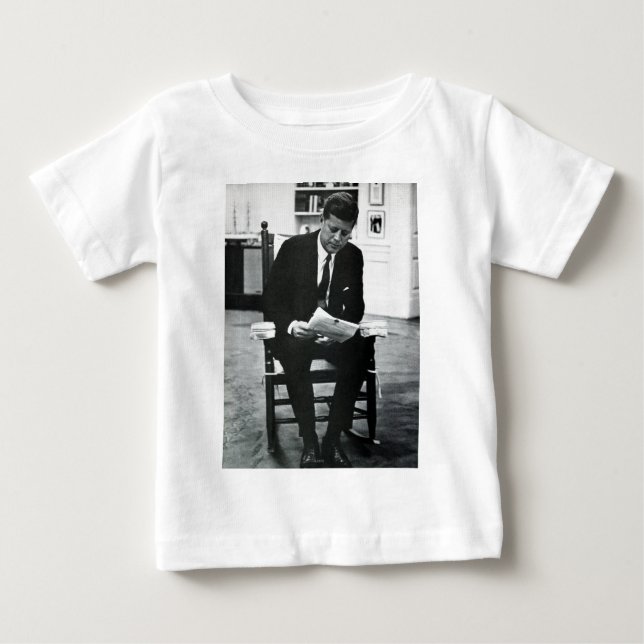 Camiseta Para Bebê Fotografia de John F. Kennedy 2 (Frente)