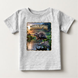 Camiseta Para Bebê Fotográfico Storkupine – Cegonha Porco Espinho Eng