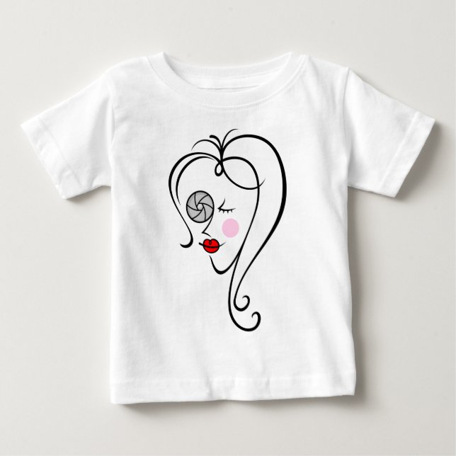 Camiseta Para Bebê Fotógrafo feminino (Frente)