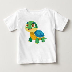 Camiseta Para Bebê Fotos de tartaruga e concha