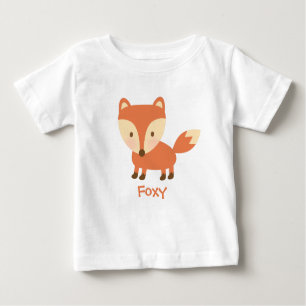 Camiseta Para Bebê Fox alaranjado bonito da floresta para bebês