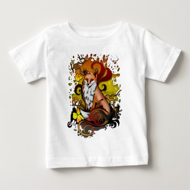 Camiseta Para Bebê Fox ao ar livre (Frente)