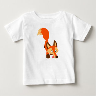 Camiseta Para Bebê Fox Baby T-Shirt - Cartoon Bonito Inquisitivo Fox