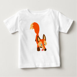 Camiseta Para Bebê Fox Baby T-Shirt - Cartoon Bonito Inquisitivo Fox