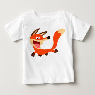 Camiseta Para Bebê Fox Baby T-Shirt - Cartoon Mischievous Bonita