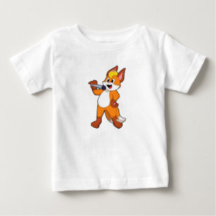 Camiseta Para Bebê Fox como Cantor com Microfone
