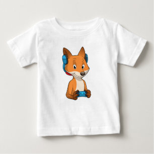 Camiseta Para Bebê Fox como Jogador com Joystick