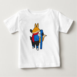 Camiseta Para Bebê Fox como Skier com Esqui