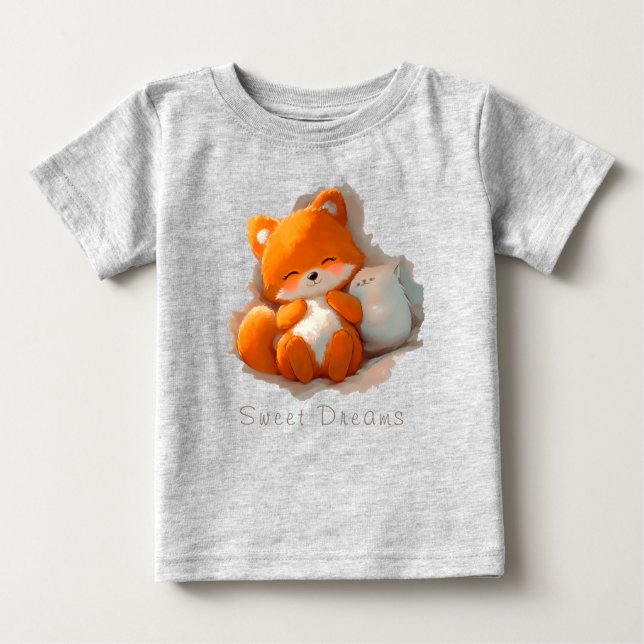 Camiseta Para Bebê Fox cub anime (Frente)