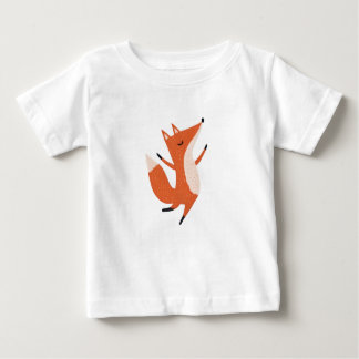 Camiseta Para Bebê Fox Cute Art Dançar