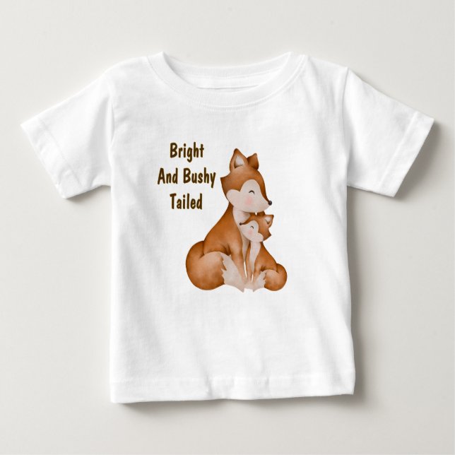 Camiseta Para Bebê Fox Foxy com Mãe (Frente)