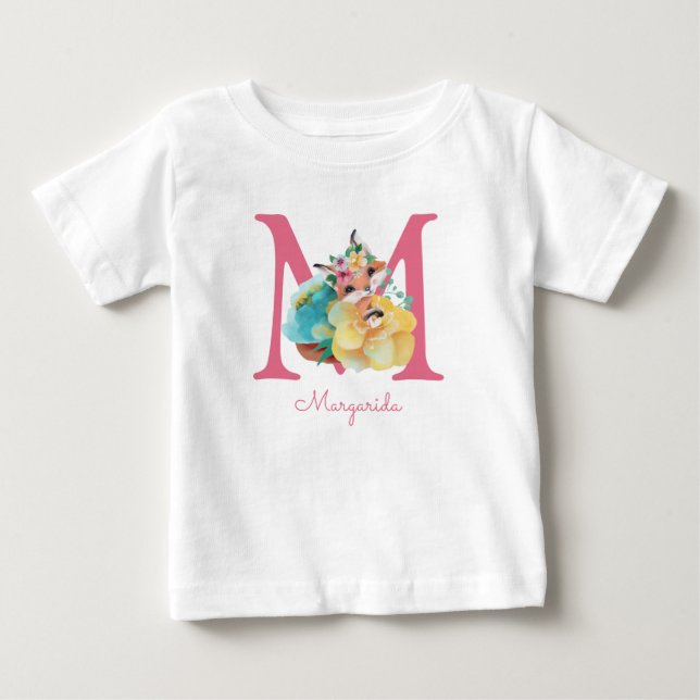 Camiseta Para Bebê Fox Ilustração Mãe De Bebê (Frente)