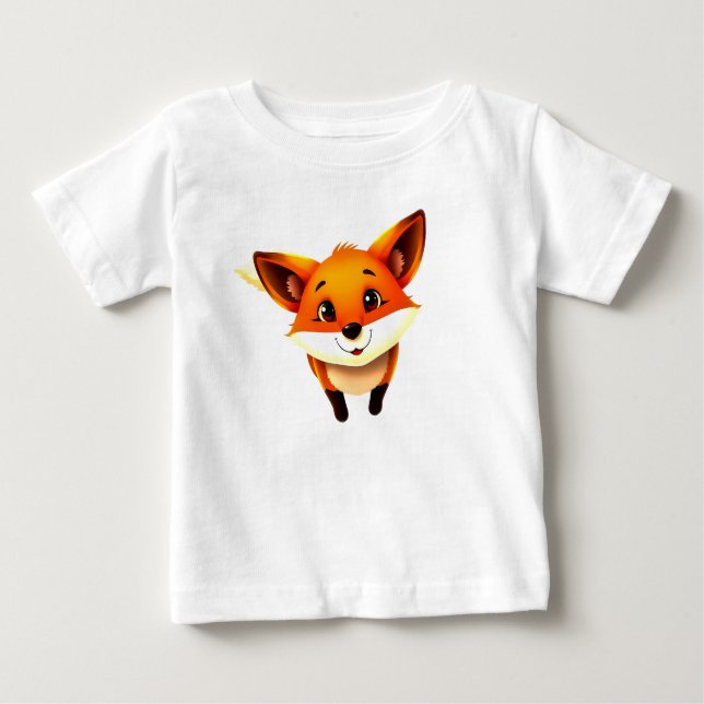 Camiseta Para Bebê Fox Kids T-Shirt de Cartoon Bonito (Frente)