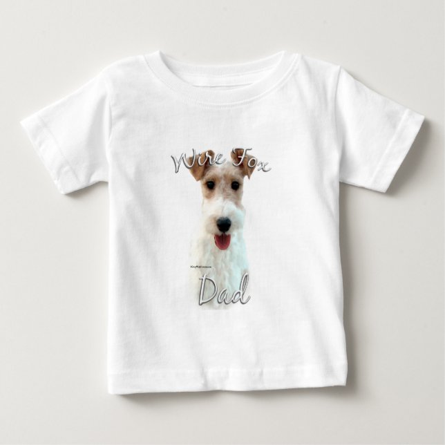 Camiseta Para Bebê Fox Terrier Pai 2 (Frente)