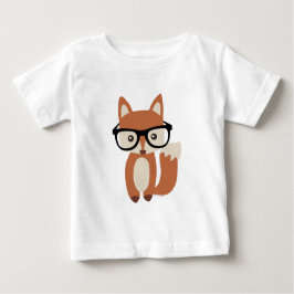 Camiseta Para Bebê Fox w/Glasses do bebê do hipster