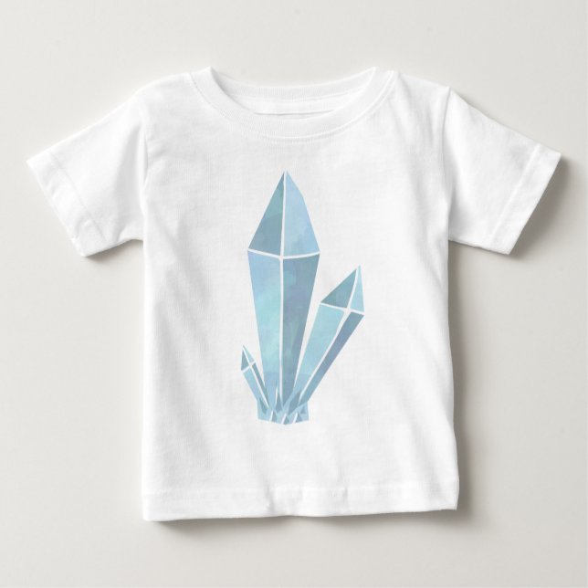 Camiseta Para Bebê Fração de Pedaço de Cristal Azul Um (Frente)