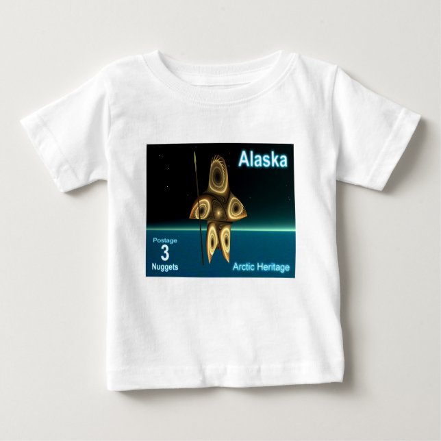 Camiseta Para Bebê Fractal Inuit Hunter (Frente)