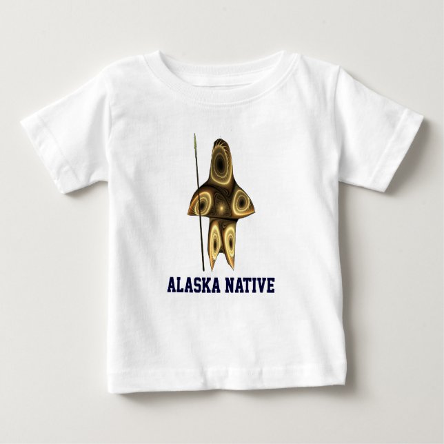 Camiseta Para Bebê Fractal Inuit Hunter (Frente)