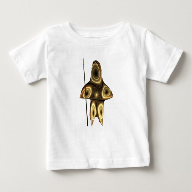 Camiseta Para Bebê Fractal Inuit Hunter (Frente)