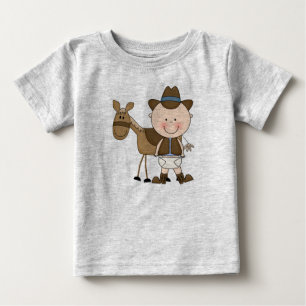 Camiseta Para Bebê Fralda Derby Cowboy Pony Criança Toddler Boys