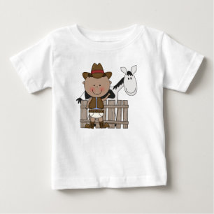 Camiseta Para Bebê Fralda Derby Cowboy Pony Criança Toddler Boys