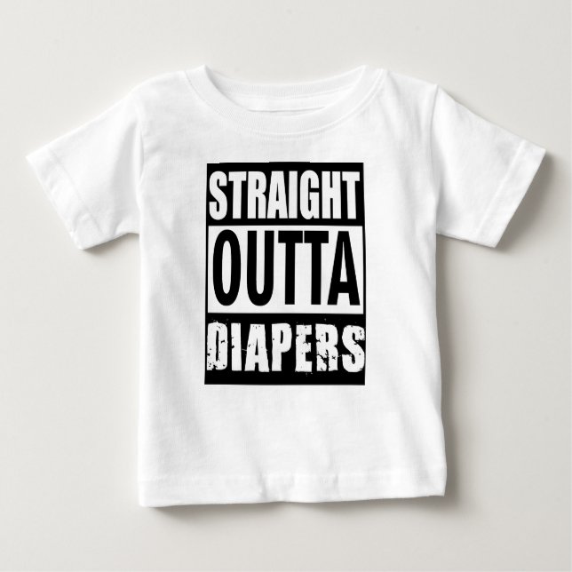 Camiseta Para Bebê Fraldas retas de Outta, T da criança (Frente)