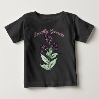 Camiseta Para Bebê Framboesa Preta Cultivada Localmente