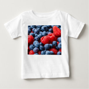 Camiseta Para Bebê Framboesas e amoras-vivas