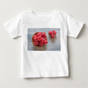 Camiseta Para Bebê Framboesas frescas numa tigela