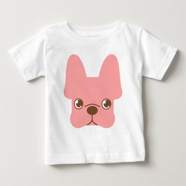 Camiseta Para Bebê Francês Rosa (Frente)