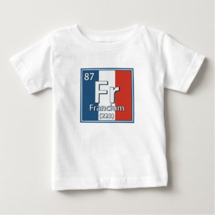 Camiseta Para Bebê Francium - França Bandeira da Ciência Francesa