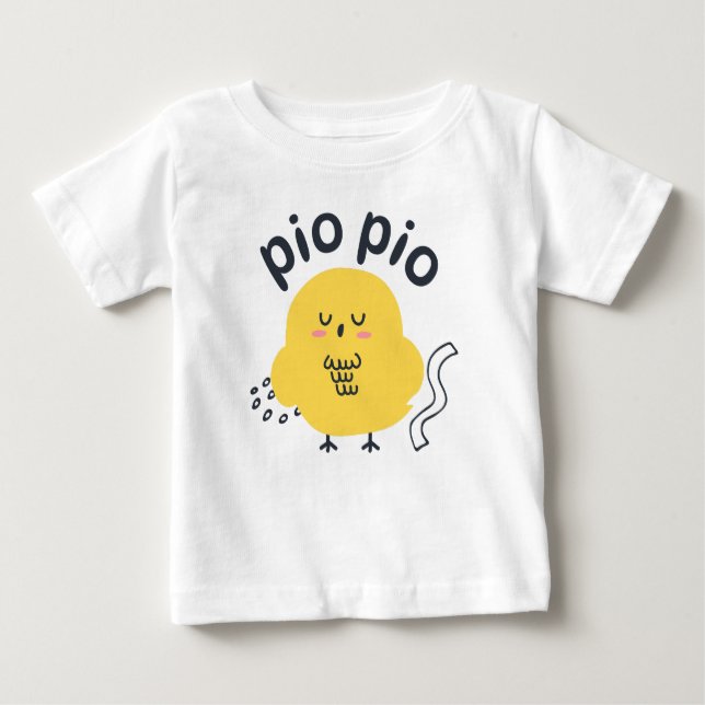 Camiseta Para Bebê Frango Cantando Pio Pio (Frente)