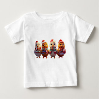 Camiseta Para Bebê Frango de Natal