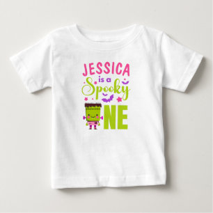 Camiseta Para Bebê Frankenstein Monster Spooky Um Nome De Halloween