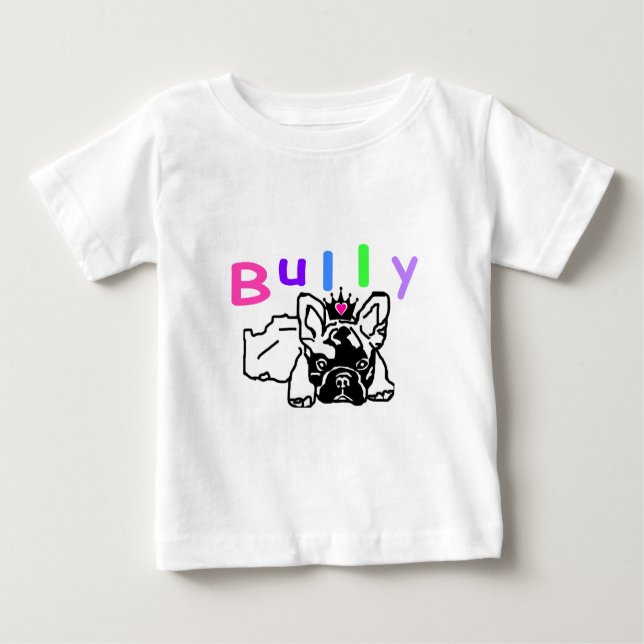 Camiseta Para Bebê Französische Bulldogge Krone French Bulldog (Frente)