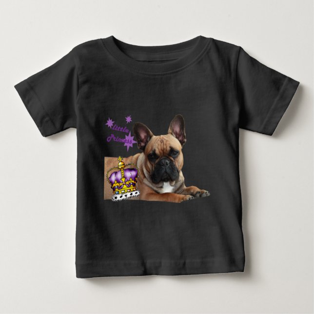 Camiseta Para Bebê Französische Bulldogge Princess French Bulldog (Frente)