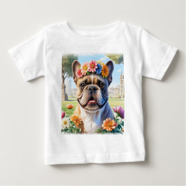 Camiseta Para Bebê französische Bulldogge Weinetikett Muttertag