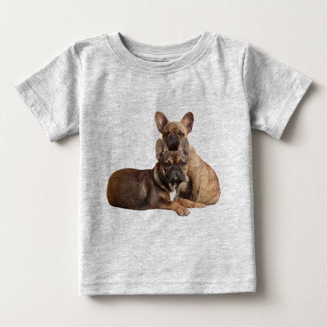 Camiseta Para Bebê Französische Bulldoggen Friends French Bulldog (Frente)