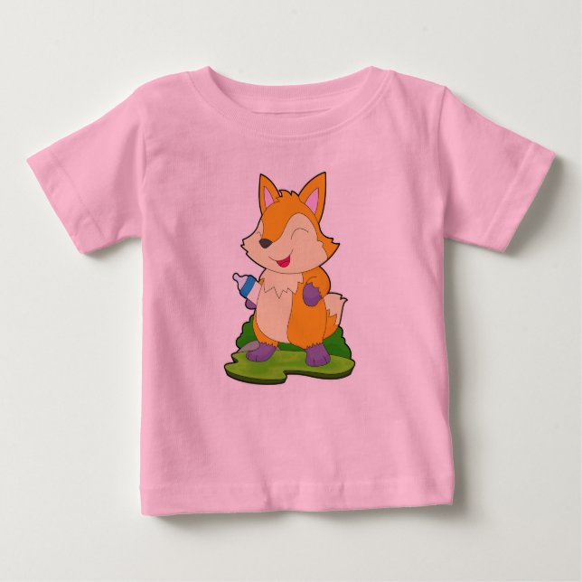 Camiseta Para Bebê Frasco para bebês Leite (Frente)
