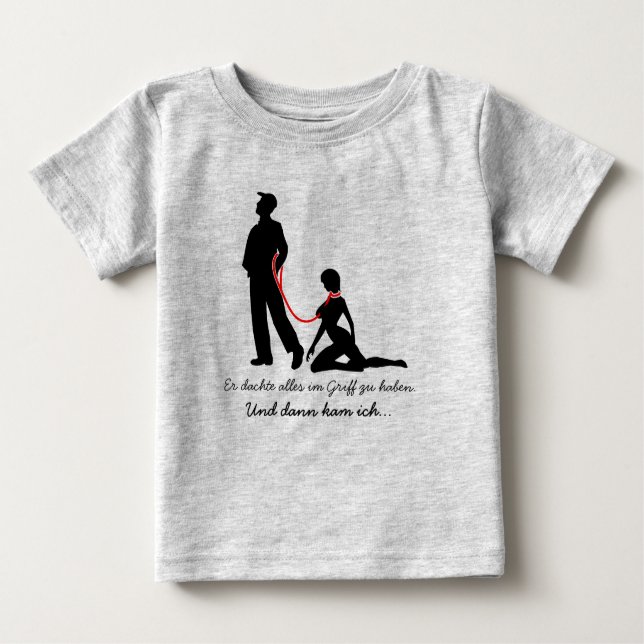 Camiseta Para Bebê Frau an der Leine - Böse Männer (Frente)