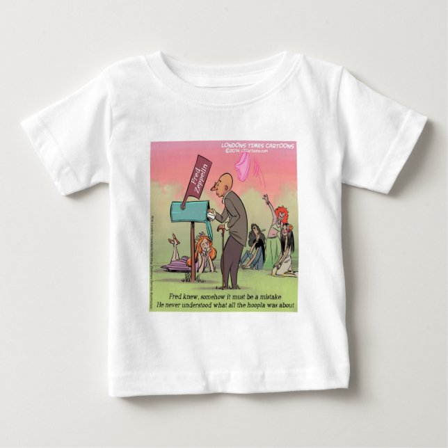 Camiseta Para Bebê Fred Divertido de Rock And Roll (Frente)