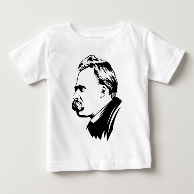 Camiseta Para Bebê Frederich Nietzsche Portrait (Frente)