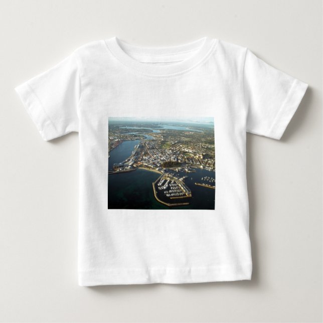 Camiseta Para Bebê Fremantle Harbor, Austrália Ocidental (Frente)