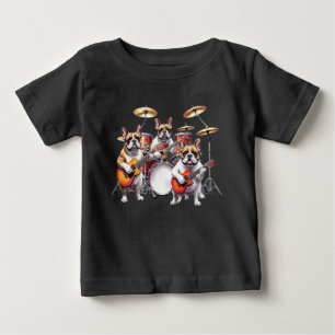 Camiseta Para Bebê French Bulldog banda de música Bulldogues Francese