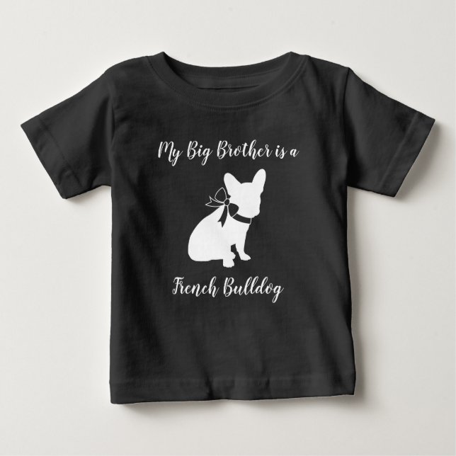 Camiseta Para Bebê French Bulldog Theme Party - Baby Shower Neutral (Frente)