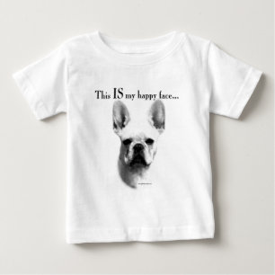 Camiseta Para Bebê Frenchie Happy Face