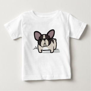 Camiseta Para Bebê Frenchie Pied rajado
